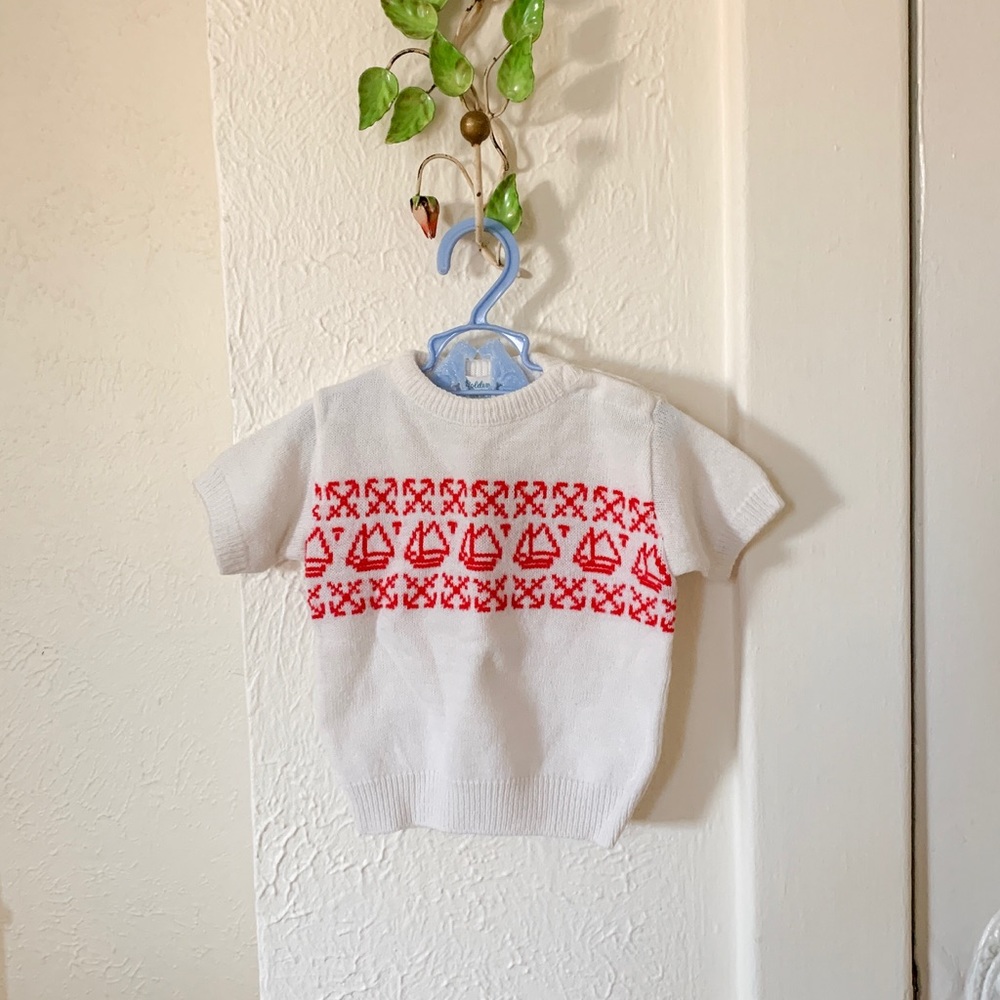 Vintage Sailboat Shortsleeved Sweater